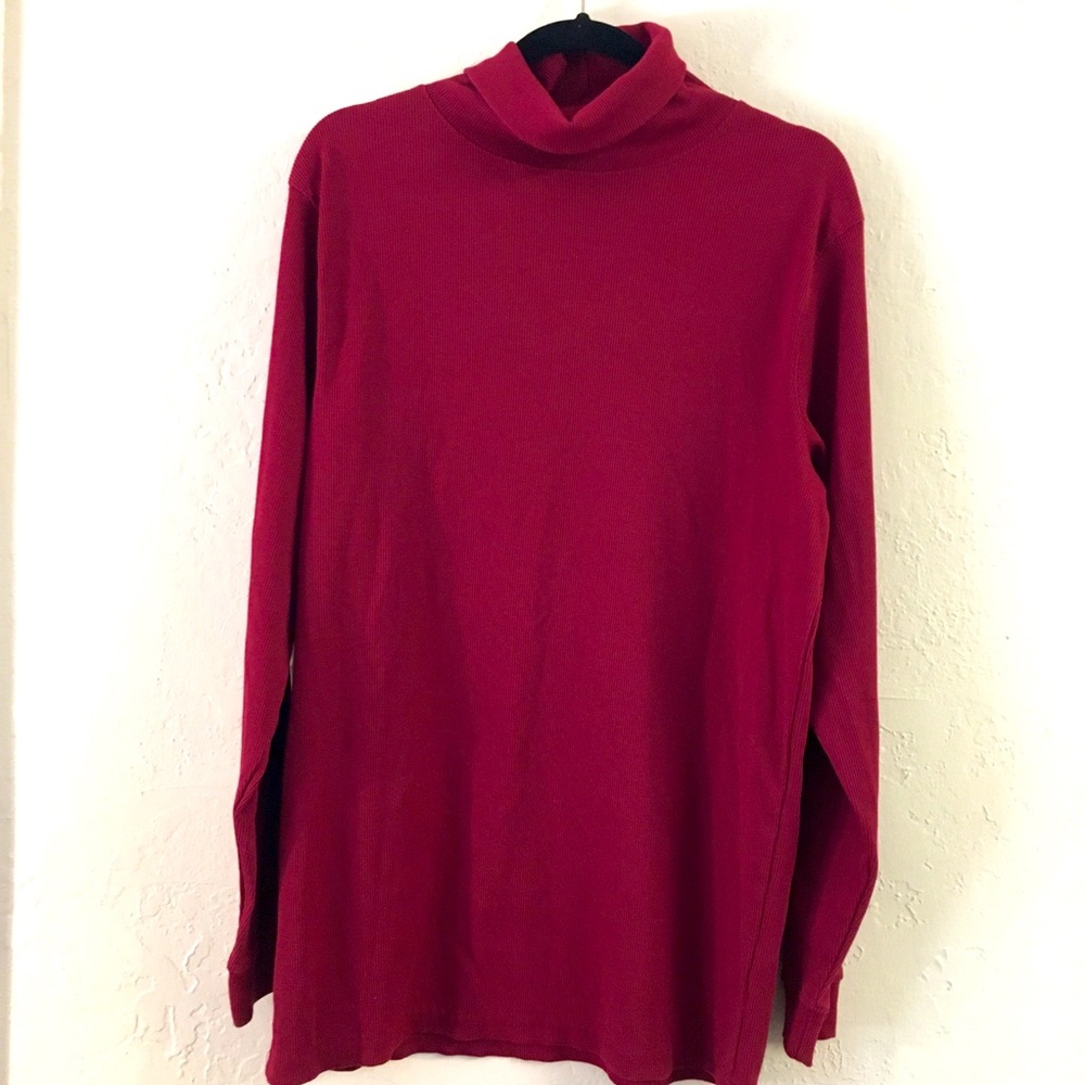 Utopia Wear Bundle (2) Turtleneck Long Sleeve  Size Large/XL Red Casual Stretch